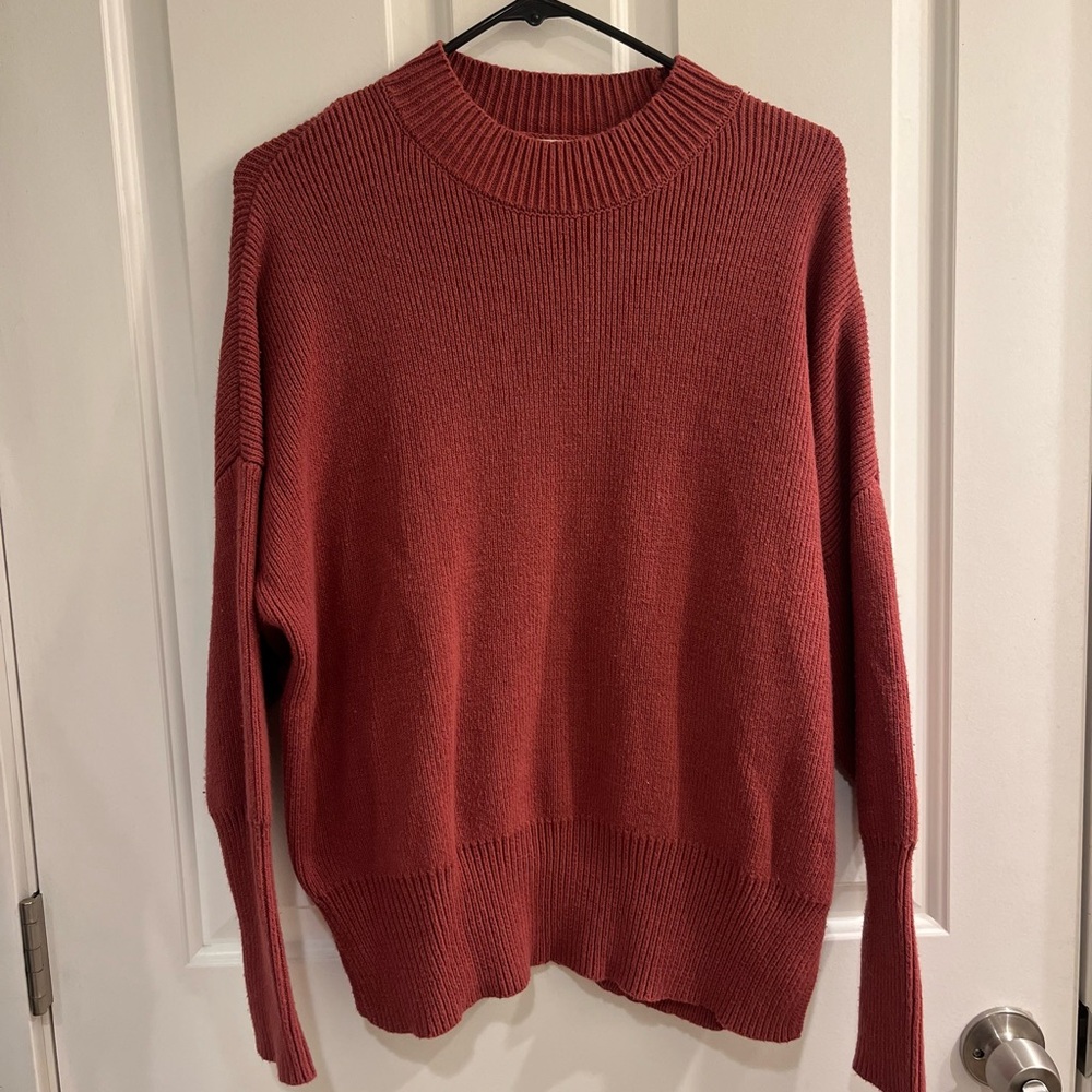By Together Pink and Red Crew Neck Sweater